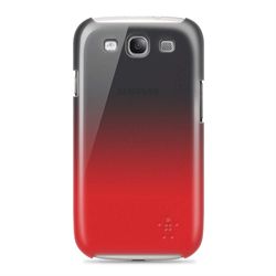 Belkin Shield Fade - Baksidedeksel for mobiltelefon - polykarbonat - svart, rød - for Samsung Galaxy S III (F8M405cwC01)
