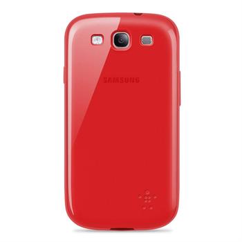 Belkin Grip Sheer - Eske for mobiltelefon - termoplast-polyuretan (TPU) - rubin - for Samsung Galaxy S III (F8M398CWC01)