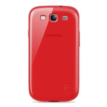 Belkin Grip Sheer - Eske for mobiltelefon - termoplast-polyuretan (TPU) - rubin - for Samsung Galaxy S III (F8M398CWC01)