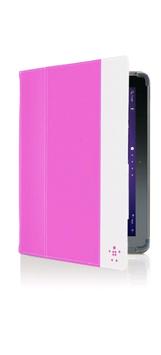 Belkin Cinema Stripe Folio with Stand - Eske for nettbrett - rosa - for Samsung Galaxy Tab 2 (10.1), Tab 2 (10.1) WiFi (F8M392cwC02)