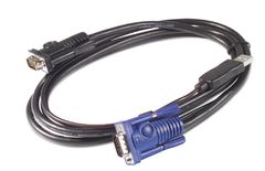 APC - Video / USB cable - USB, HD-15 (VGA) (M) to HD-15 (VGA) (M) - 7.6 m - - for APC 16 Port Multi-Platform Analog KVM, 8 Port Multi-Platform Analog KVM