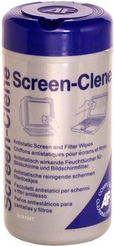 AF Screen-Clene Anti-Static Cleaning Wipes Tub (Pack 100) SCR100T (SCR100T)