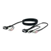 Belkin SOHO KVM Replacement Cable Kit - Tastatur / video / mus / lydkabel - USB, HD-15 (VGA), ministereojakk (hann) til HD-15 (VGA), ministereojakk (hann) - 3 m - grå - B2B (F1D9103-10)