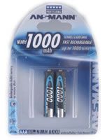 ANSMANN 1x2 NiMH rech. battery 1000 Micro AAA 950 mAh (5030892)