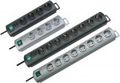 BRENNENSTUHL extension socket 10-way silver 2m H05VV-F 3G1,5 each 5 sockets switch (1153390120)