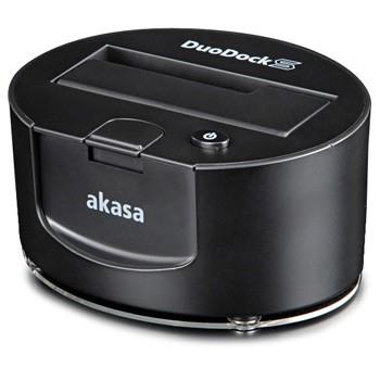 AKASA Duo Dock S HDD Docking til 2,5"/3,5" SATA, USB 3.0, Blue LED, Black (AK-IC08U3-BKEU)