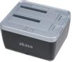 AKASA DuoDock 2S HDD Docking 2,5", 3,5" SATA, SSD, USB 3.0, eSATA, Blå LED, Sort