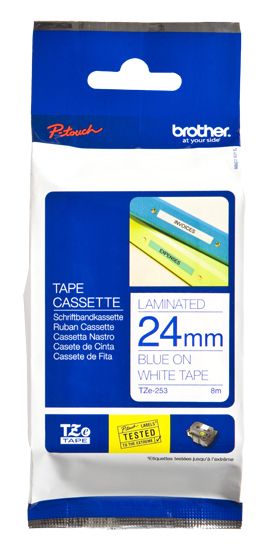 10PK Blue on White 24mm Tape for Brother P-touch TZ TZe 253 PT-550 Label Maker 