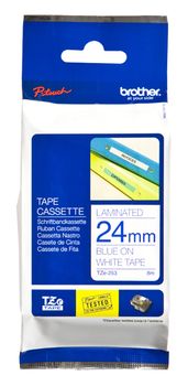 BROTHER 24MM Blue On White Tape (TZE253)