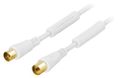 DELTACO antenna cable, 75 Ohm, gold-plated connectors, 5m, white
