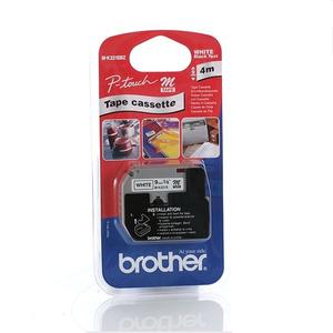 BROTHER M-Tape Black On White 9mm Blister 4 meter (MK-221SBZ)