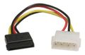 DELTACO Strømkabel, adapter,4 pin molex til SATA For SATA disker til molexplugg 15 cm