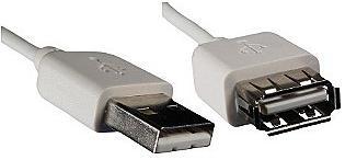 1MAG DINIC  USB 2.0- skøtekabel   A-A   M/F Hvit   2,0m (USB-2V-WDI)