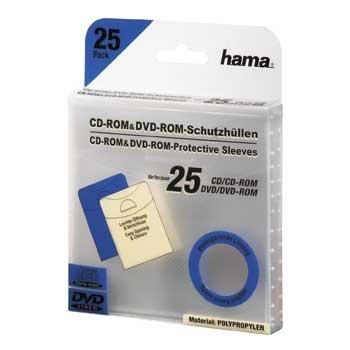 HAMA CD/DVD Lommer PP Transparent 25-pak (00033808)