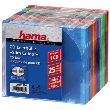 HAMA 1x25 CD-Sleeves   Slim Box coloured                   51166 (51166)