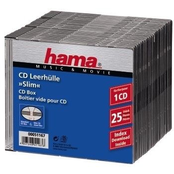 HAMA 1x25 Slim CD Jewel Case transparent/ black          51167 (51167)