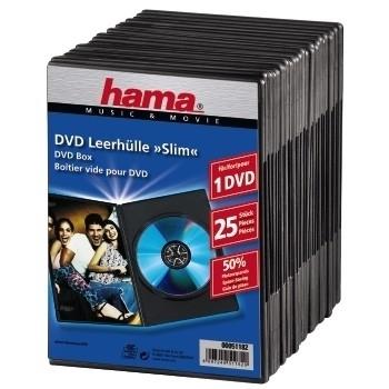 HAMA DVD-Box Slim Sort 25-pak (00051182)
