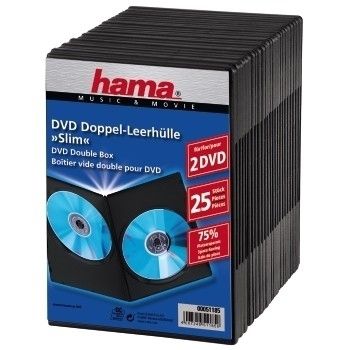 HAMA 1x25 DVD-Doppel-Leerhülle Slim  75% Platzsparnis     51185 (51185)