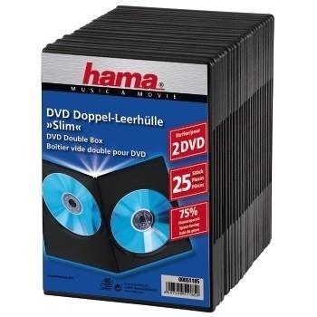 HAMA DVD-Box Dobbel Slim Sort 25-pak (00051185)