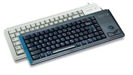 CHERRY KEYBOARD USB US MX-GOLD SLIMLINE LIGHT GREY W/ TRACKBALL US PERP (G84-4400LUBUS-0)