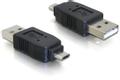 DELOCK USB-sovitin, USB A uros - Micro B uros, musta
