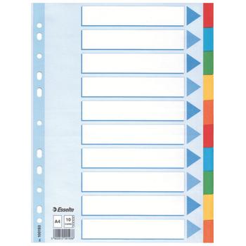 ESSELTE Divider  Card A4 10 tabs Multicolour (100193*10#DBL)