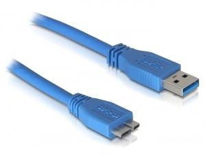 DELOCK USB 3.0 kabel, Typ A hane - Typ Micro B hane, 1m, blå (82531)