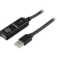 Deltaco USB2-EX20M - USB-forlengelseskabel - USB (hann) til USB (hunn) - USB 2.0 - 20 m - aktiv