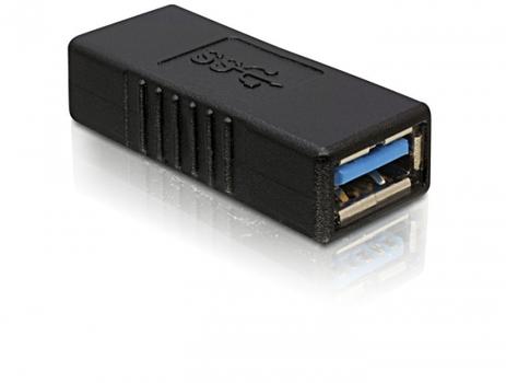 DELOCK USB 3.0 adapter, Typ A ho - Typ A ho, svart (65175)