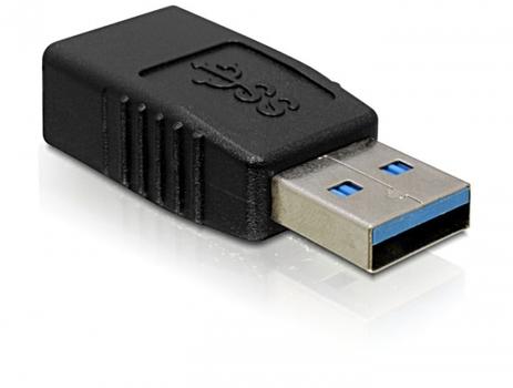 DELOCK Kabel Adapter USB 3.0 A-St.>A-Bu. [bk] (65174)