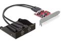 DELOCK PCIe x1 kort, USB 3.0, 2xTyp A portar i fronten, floppy-ström