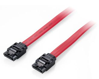 EQUIP Flat cable SATA 6Gbps  05m with metal l (111900)