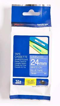 BROTHER 24MM White On Blue Tape (TZE555)