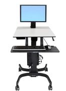 Ergotron WorkFit-C Single LD Sit-Stand Workstation - Vogn for LCD-skjerm / tastatur / mus / CPU - forsinket stål, pulverbelagt stål - grå, svart - skjermstørrelse: 24"