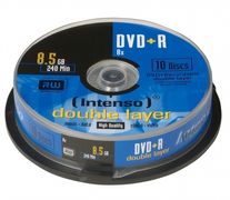 INTENSO 1x10 DVD+R 8,5GB 8x Speed, Double Layer Cakebox