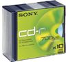 SONY CDR 80MIN 700MB 48X 10pk Slim Case NS