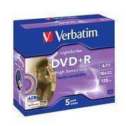 VERBATIM 16x DVD+R LightScribe 5-pack (Advanced AZO) Jewel Case