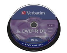 VERBATIM DVD+R DL 8X 10p spin spindle