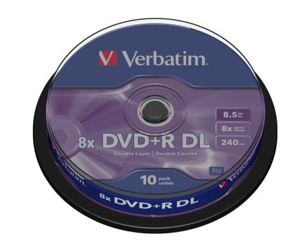VERBATIM DVD+R DL 8X 10p spin spindle (43666)
