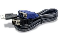 TRENDnet TK CU15 - Tastatur / video / musekabel (KVM) - USB, HD-15 (VGA) (hann) til HD-15 (VGA) (hann) - 4.5 m - svart