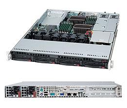 SUPERMICRO 6016T-NTRF,  1U, LGA1366 Dual Gigabit, 4x 1" SATA, 650W Redundant Op til 96GB DDR3 Reg. ECC, 4xSATA (SYS-6016T-NTRF)