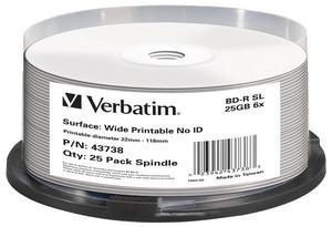 VERBATIM Blu-Ray Single Layer 6X Printable 25stk (43738)
