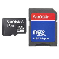 SANDISK 16GB microSDHC incl SD Adapter (SDSDQB-016G-B35)