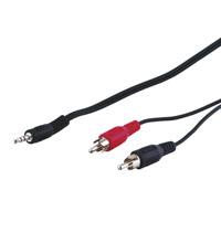 GOOBAY Audio Cable AUX Adapter, 3.5Â mm Male to Stereo RCA Male, CU<br>3.5 mm male (3-pin, stereo) > 2 R... (51649)