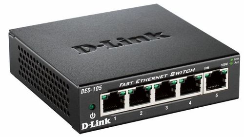 D-LINK Switch/ 5xF+ENet RJ45 ext PSU (DES-105/E)