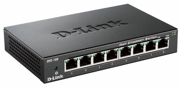 D-LINK Switch/ 8xF+ ENet RJ45 ext PSU (DES-108/E)