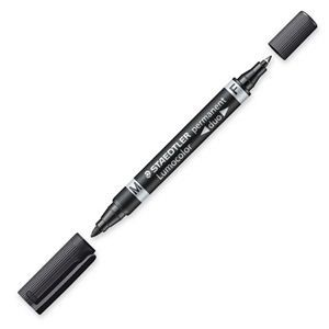 STAEDTLER Marker Lumocolor Duo Perm 0,6-1,5mm sort (348-9*10)