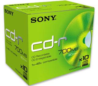 SONY CD-R 700MB 52X JC (10CDQ80ND)