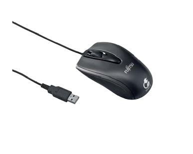 FUJITSU Mouse M440 Eco Black Wired Optical wheel mouse wood based material 1000 dpi PVC free USB cabel (S26381-K450-L200)