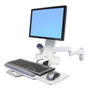 ERGOTRON n 200 Series Combo Arm - Mounting kit (handle, wall bracket, articulating arm, support tray, wrist rest) for LCD display / keyboard / mouse / bar code scanner - plastic, aluminium, steel - white - scr